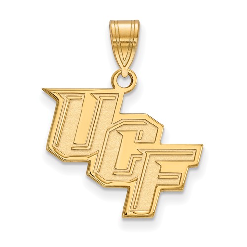 University of Central Florida Logo Pendant 5/8in 14k Yellow Gold