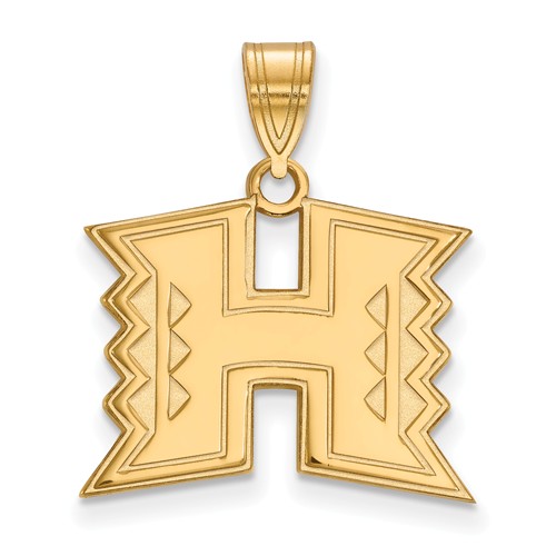 University of Hawaii Logo Pendant 5/8in 14k Yellow Gold