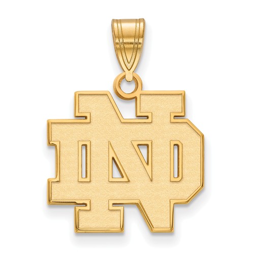14k Yellow Gold 5/8in University of Notre Dame ND Pendant