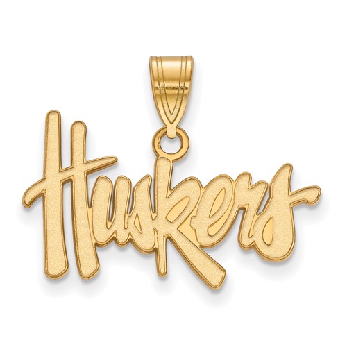 14k Yellow Gold University of Nebraska Huskers Pendant 5/8in