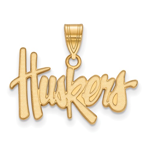 14k Yellow Gold University of Nebraska Huskers Pendant 5/8in