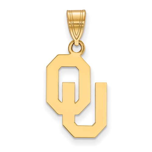 14kt Yellow Gold 5/8in University of Oklahoma OU Pendant