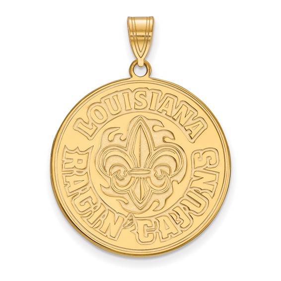 14k Yellow Gold University of Louisiana at Lafayette Logo Pendant 1in