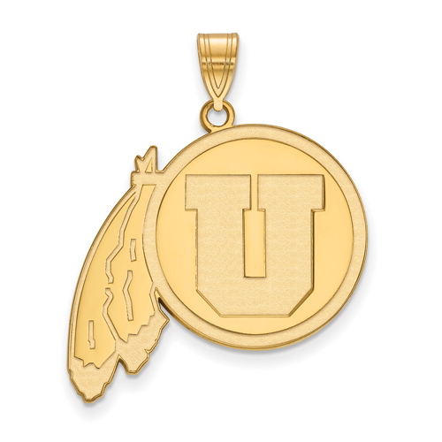 University of Utah Pendant 1in 10k Yellow Gold