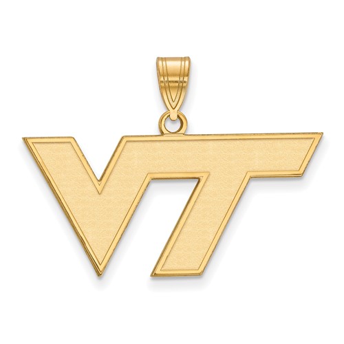 14k Yellow Gold Virginia Tech VT Pendant 5/8in