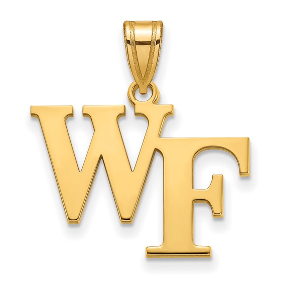 Wake Forest University WF Pendant 5/8in 14k Yellow Gold