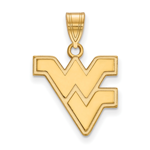10kt Yellow Gold 5/8in West Virginia University WV Pendant