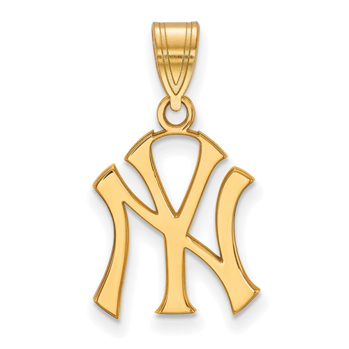 14kt Yellow Gold 5/8in New York Yankees NY Pendant