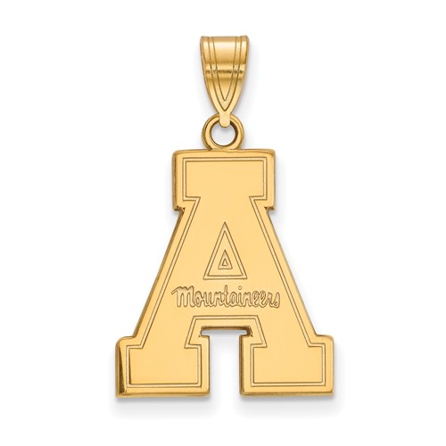 Appalachian State University Logo Pendant 3/4in 10k Yellow Gold