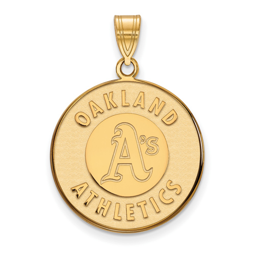10k Yellow Gold 3/4in Oakland A's Logo Pendant