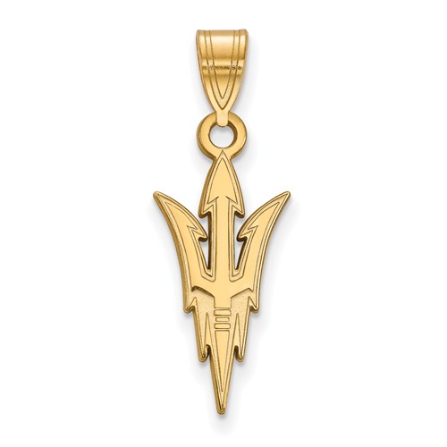 14k Yellow Gold Arizona State University Pitchfork Pendant 3/4in