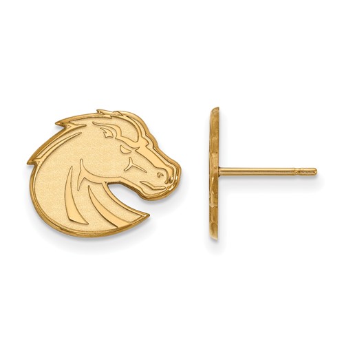 Boise State University Bronco Earrings 10k Yellow Gold