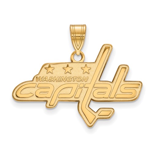 10k Yellow Gold 3/4in Washington Capitals Pendant