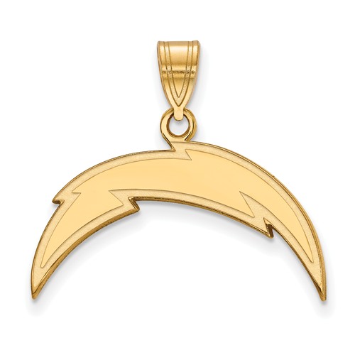 14k Yellow Gold 5/8in Los Angeles Chargers Pendant