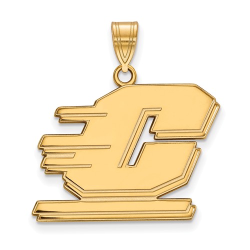 Central Michigan University Logo Pendant 3/4in 10k Yellow Gold