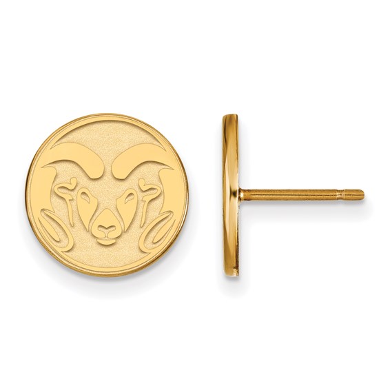 10k Yellow Gold Colorado State University Ram Earrings