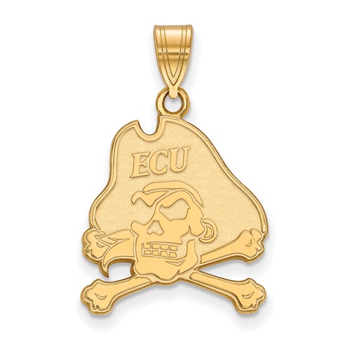 East Carolina University Pendant 3/4in 14k Yellow Gold