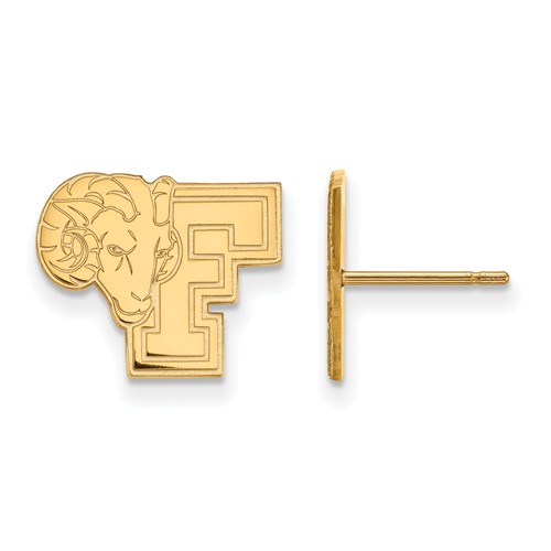 14k Yellow Gold Fordham University Logo Post Earrings