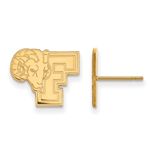 10k Yellow Gold Fordham University Logo Post Earrings