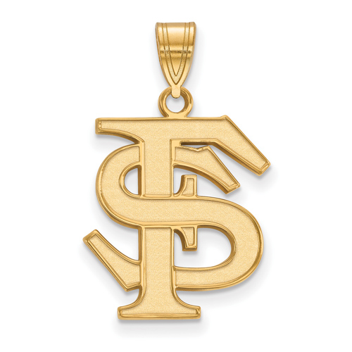 10kt Yellow Gold 3/4in Florida State University FS Pendant