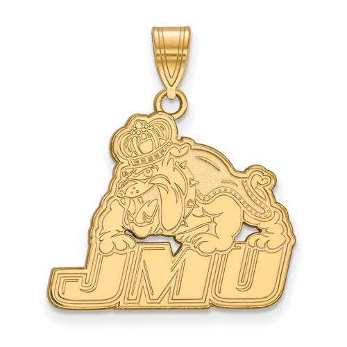 10k Yellow Gold 3/4in James Madison University Bulldog Pendant
