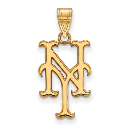 14kt Yellow Gold 3/4in New York Mets NY Pendant