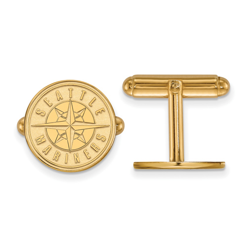 14k Yellow Gold Seattle Mariners Cuff Links