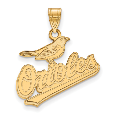 10k Yellow Gold 3/4in Baltimore Orioles Pendant