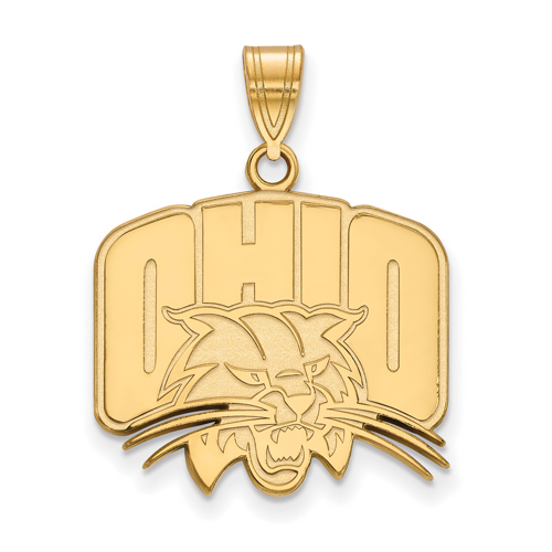 Ohio University Pendant 3/4in 14k Yellow Gold