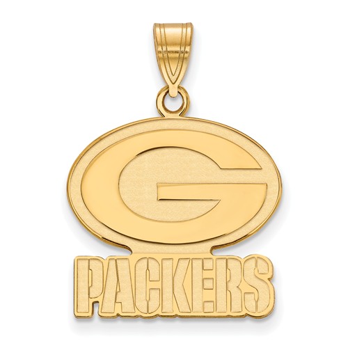 10k Yellow Gold 7/8in Green Bay Packers Pendant
