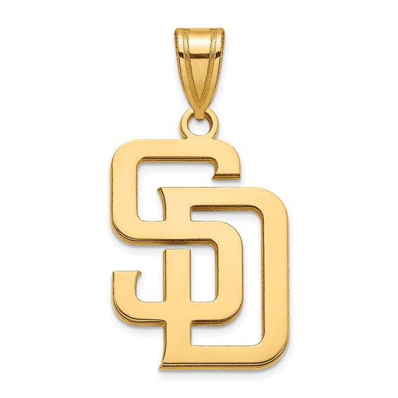 10k Yellow Gold 3/4in San Diego Padres SD Pendant