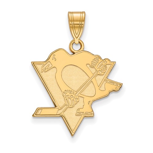 10k Yellow Gold 3/4in Pittsburgh Penguins Pendant