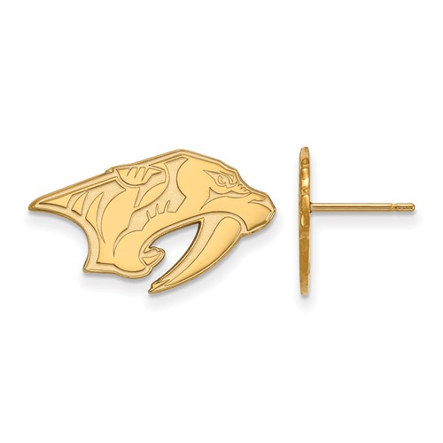 14k Yellow Gold Nashville Predators Post Earrings