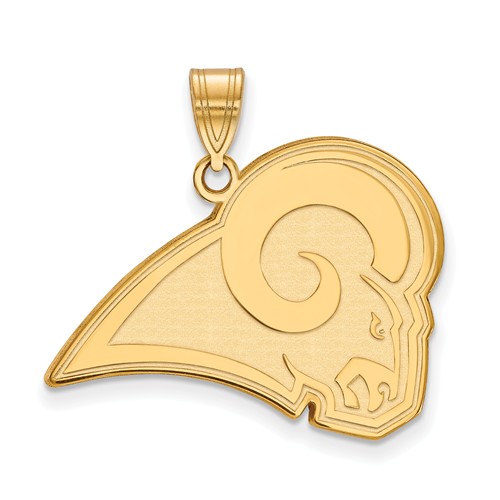 14k Yellow Gold 7/8in Los Angeles Rams Pendant