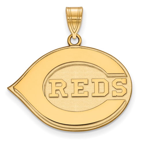 10k Yellow Gold 3/4in Cincinnati Reds Logo Pendant