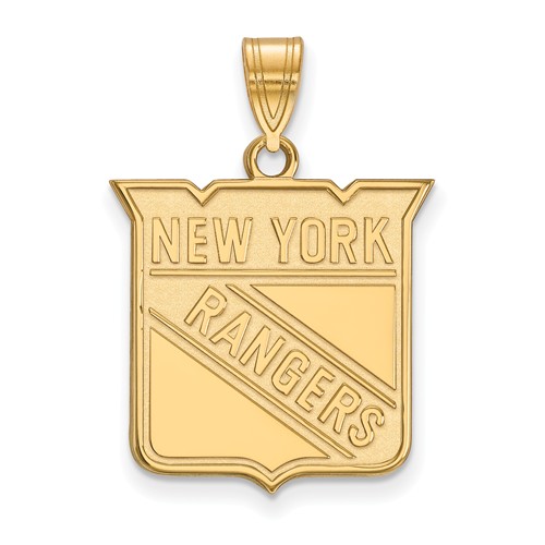 10k Yellow Gold 3/4in New York Rangers Pendant