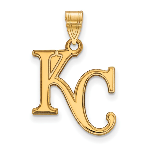 10kt Yellow Gold 3/4in Kansas City Royals KC Pendant