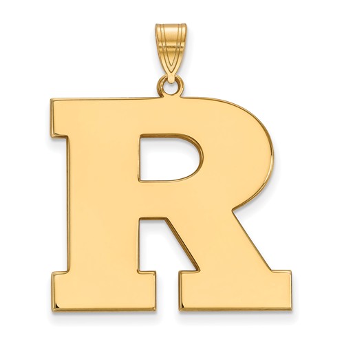 10k Yellow Gold Rutgers University R Pendant 1in