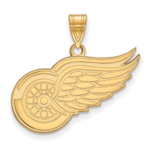 14k Yellow Gold 5/8in Detroit Red Wings Pendant