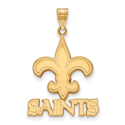 10k Yellow Gold 1in New Orleans Saints Pendant