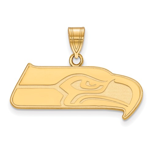 14k Yellow Gold 5/8in Seattle Seahawks Pendant