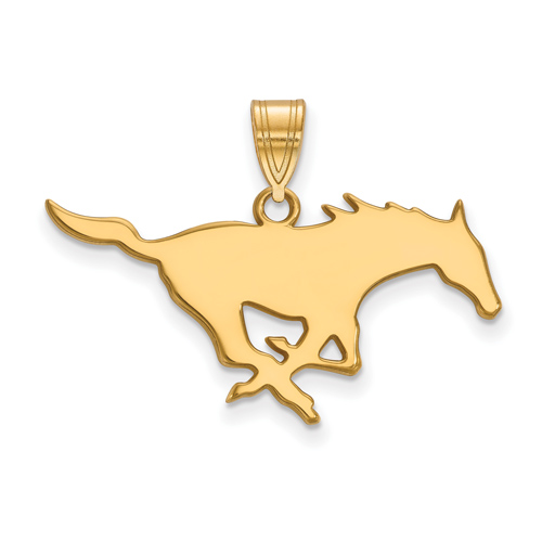 Southern Methodist University Mustang Pendant 1 1/8in 10k Yellow Gold