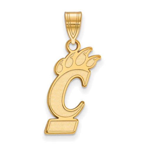 14k Yellow Gold 3/4in University Of Cincinnati Bearcat Pendant