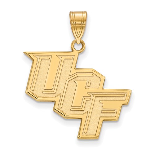 Univ. of Central Florida UCF Wordmark Pendant 3/4in 14k Yellow Gold