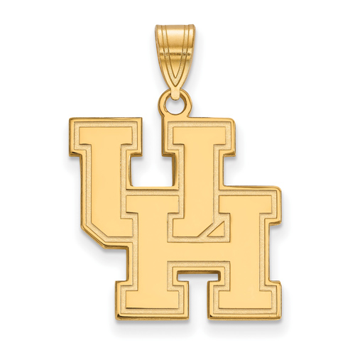 14kt Yellow Gold 3/4in University of Houston UH Pendant