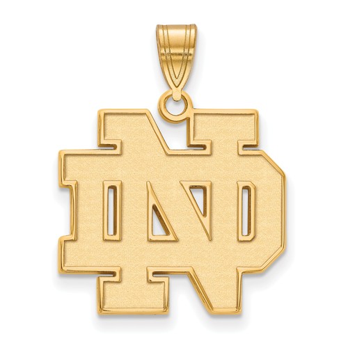 14k Yellow Gold 3/4in University of Notre Dame ND Pendant
