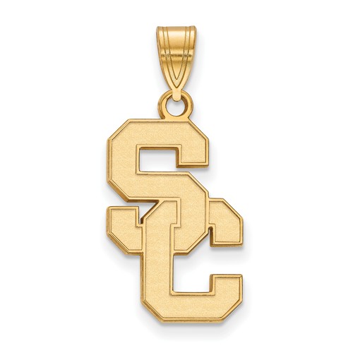 University of Southern California SC Pendant 7/8in 14k Yellow Gold