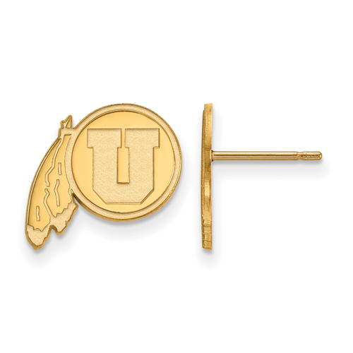 University of Utah Small Post Earrings 10k Yellow Gold