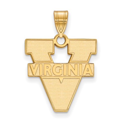 10kt Yellow Gold 3/4in University of Virginia Logo Pendant