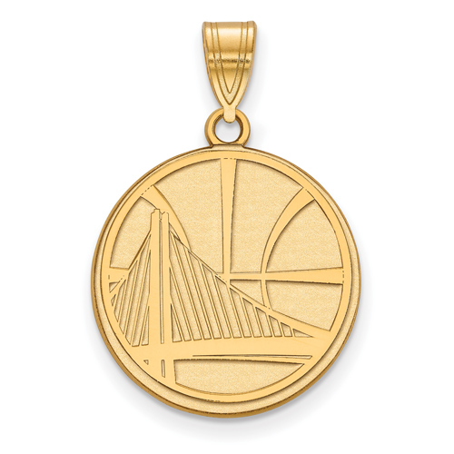 10k Yellow Gold Golden State Warriors 3/4in Pendant